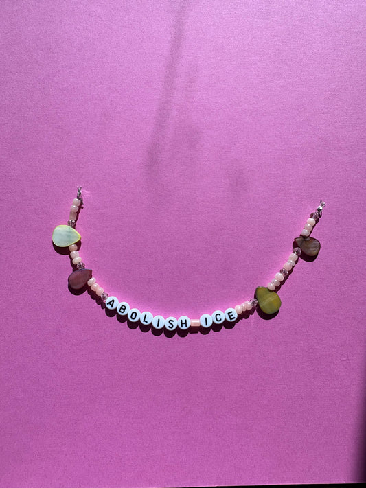 Abolish ICE peach bracelet or bag charm ￼