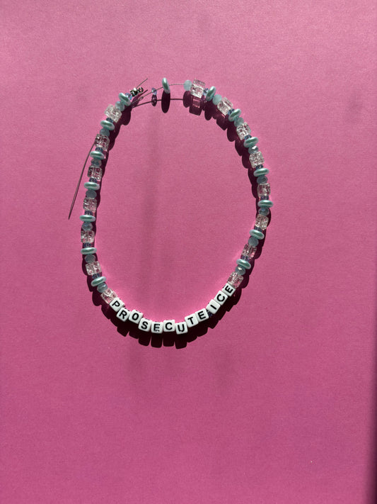 Prosecute ICE blue icy necklace