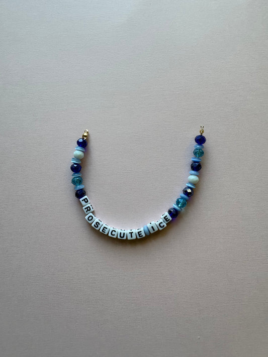 PROSECUTE ICE blue beaded phone charm or bracelet
