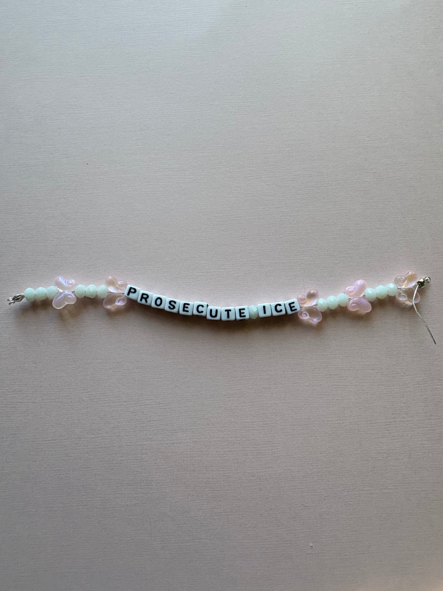 PROSECUTE ICE pink butterflies bracelet or phone charm