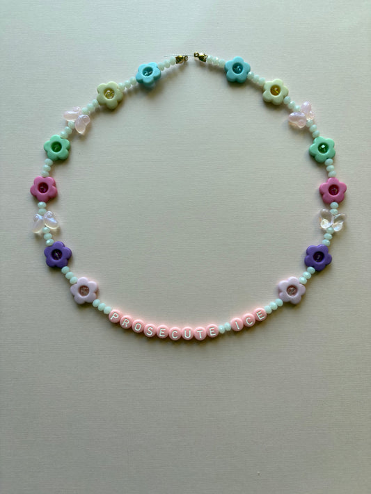 PROSECUTE ICE pastel flowers bag charm or necklace