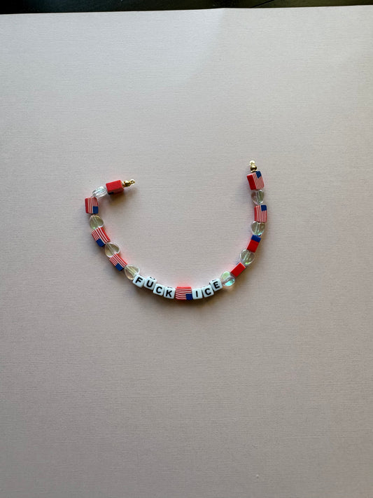 FUCK ICE American flag phone charm or bracelet