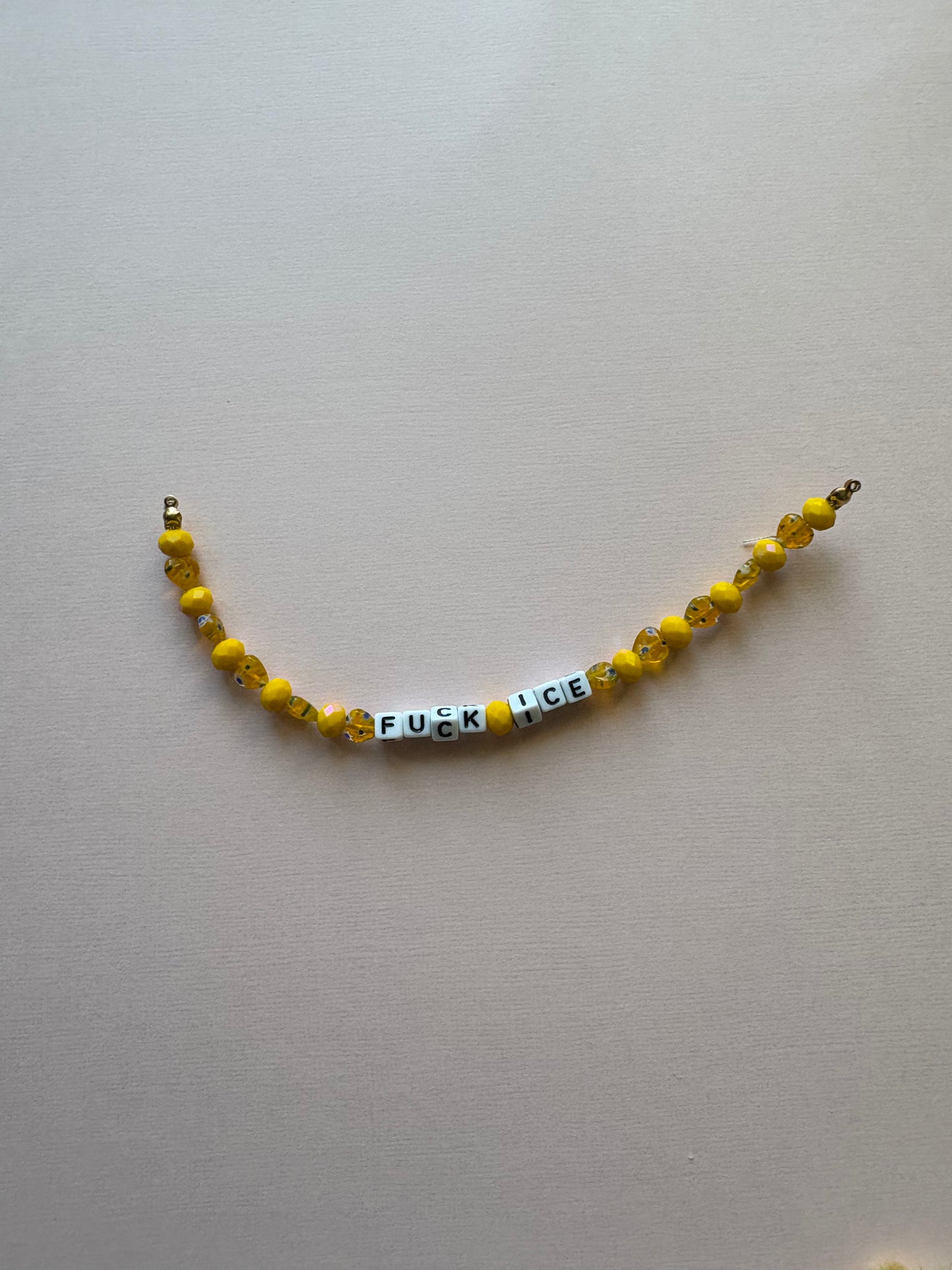 FUCK ICE yellow hearts phone charm or bracelet