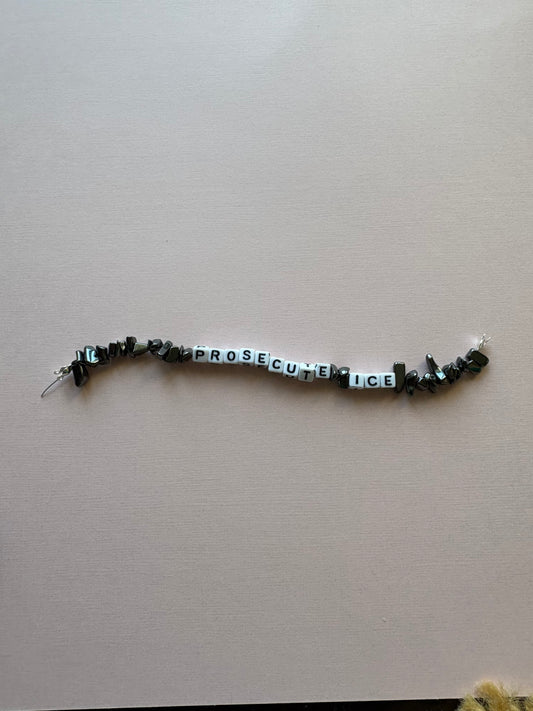 PROSECUTE ICE black gem phone charm or bracelet
