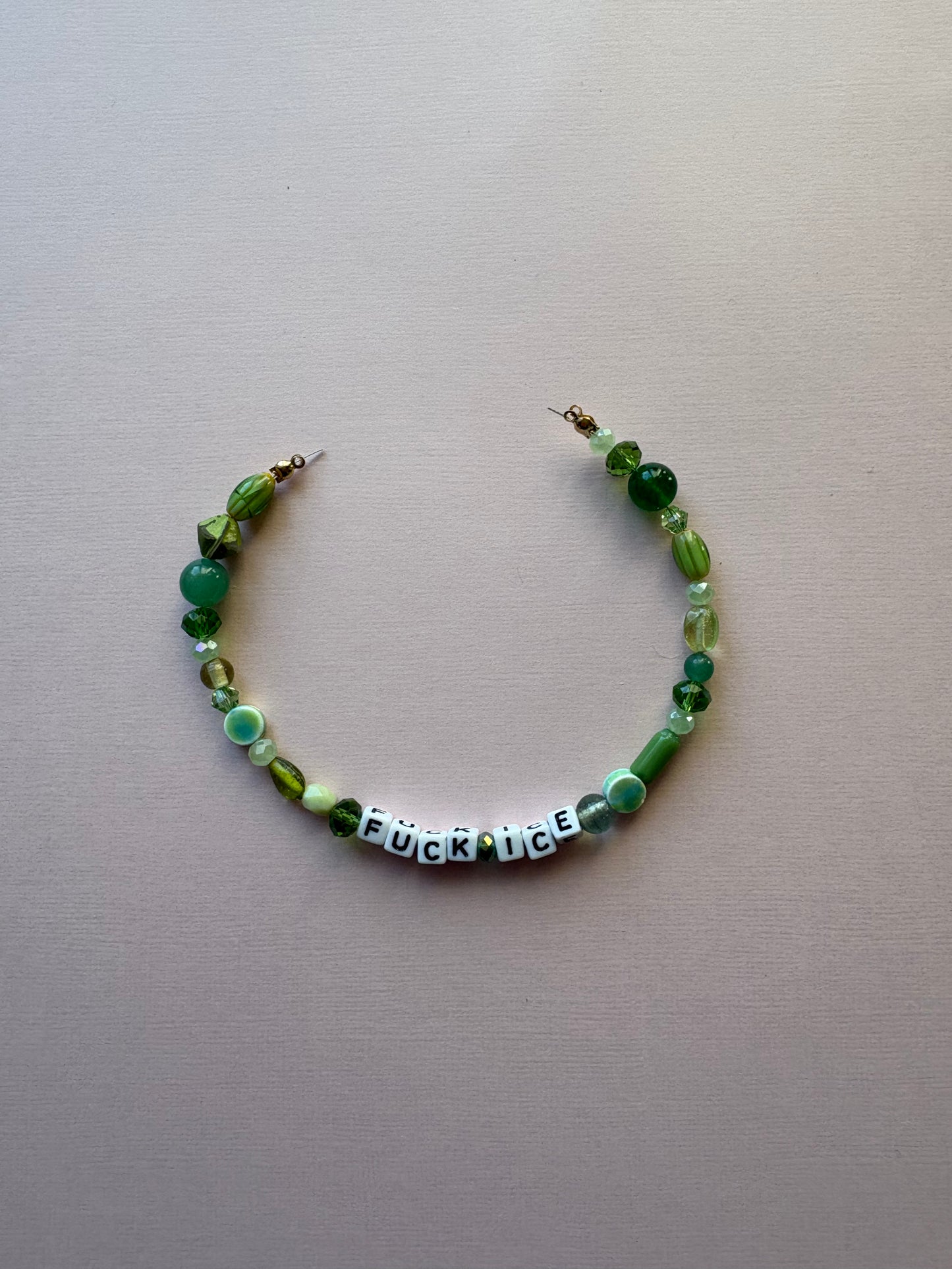 FUCK ICE green beaded phone or bag charm