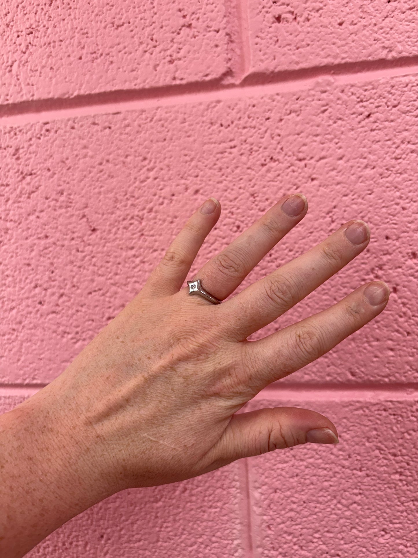 Sparkling Diamond Titanium Ring