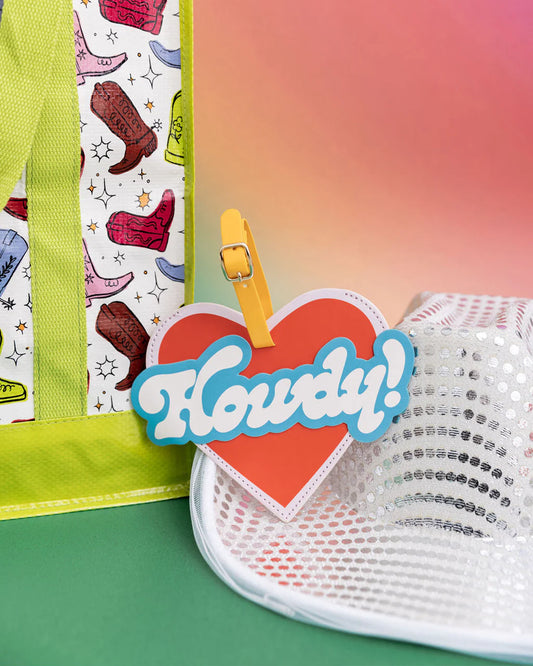 GETAWAY SHAPED LUGGAGE TAG - HOWDY!