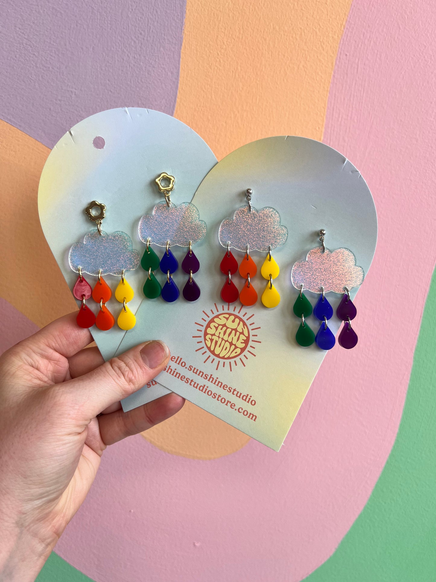 Rainbow Cloud Earrings