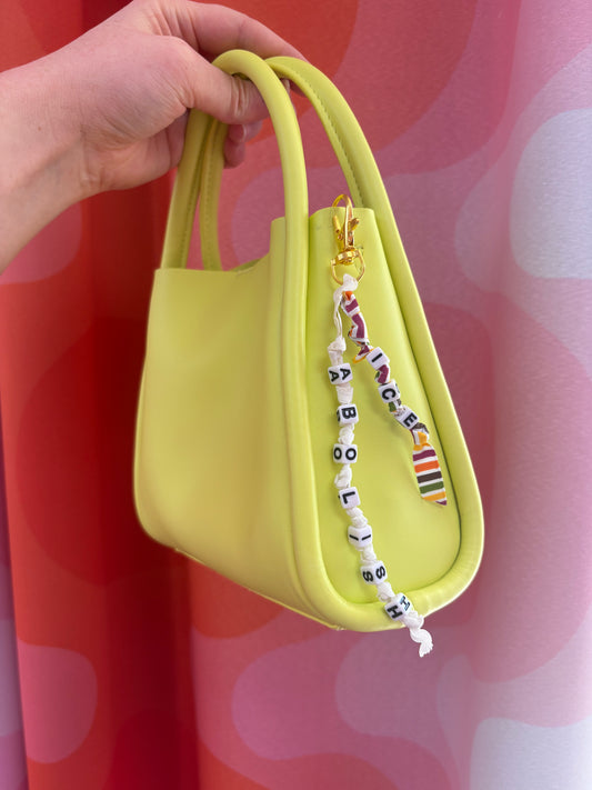 Abolish ICE ribbon bag charm 7”