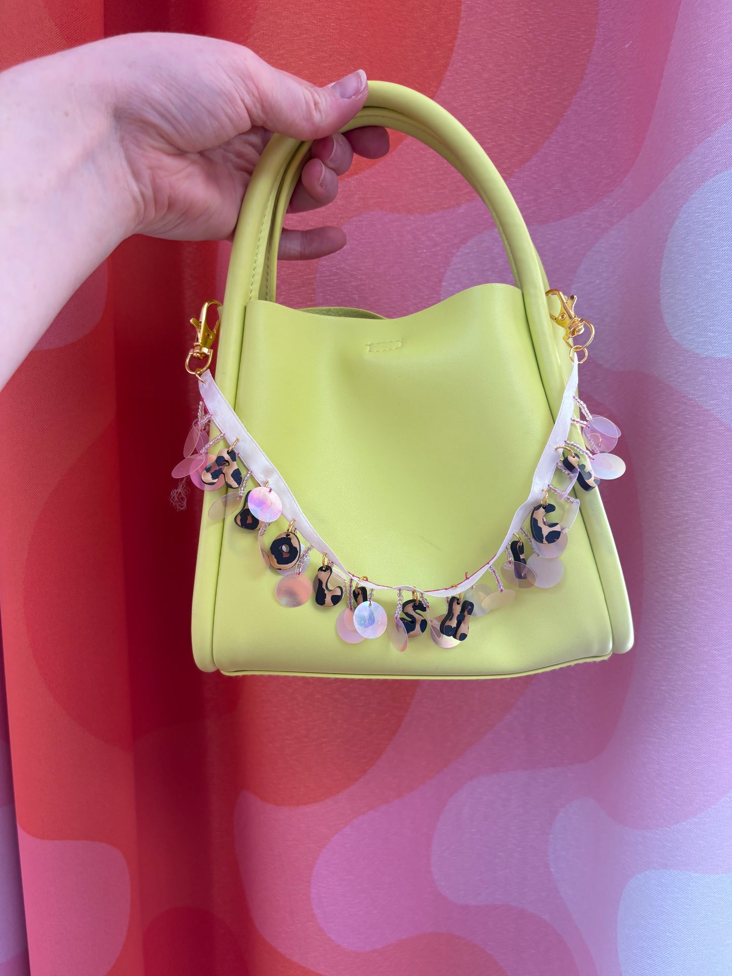 Abolish ICE cheetah print 13.5” bag charm