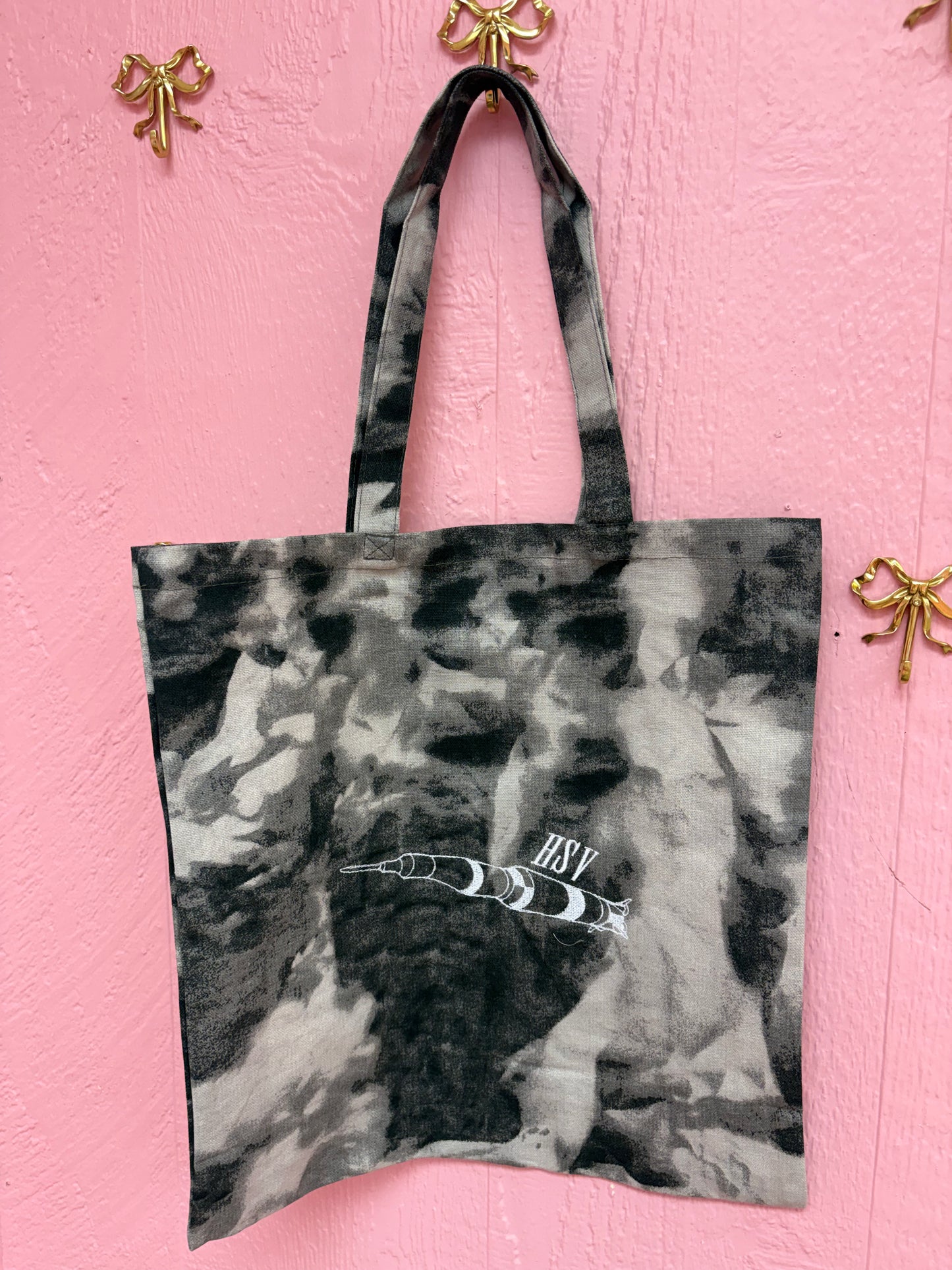 Embroidered Tote Bag Tie Dye