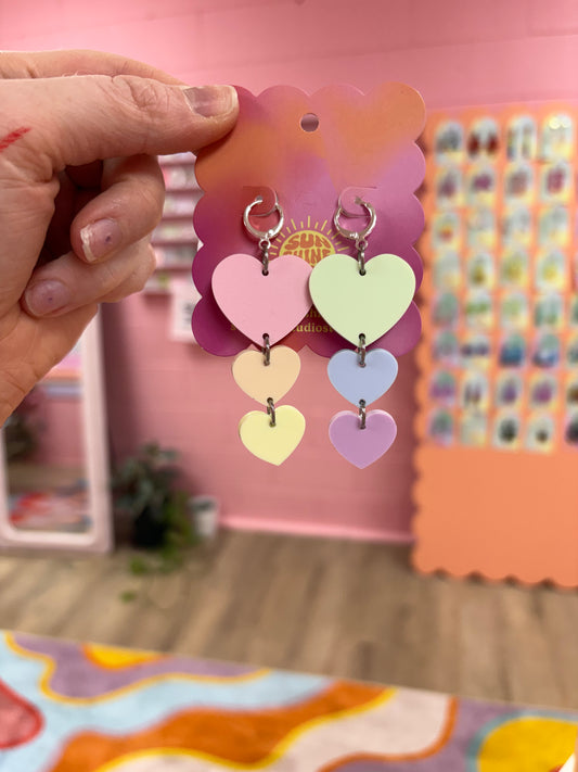 Pastel Candy Heart Earrings