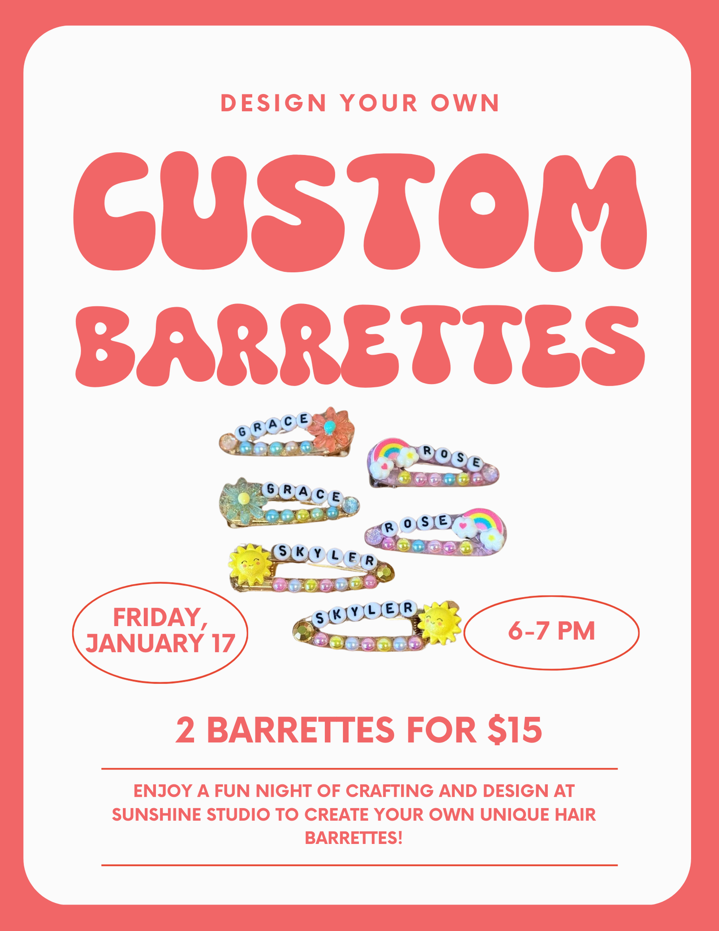 1-17 Custom Barrettes Event