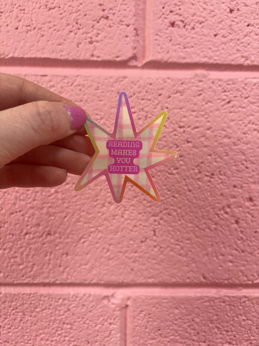 "Reading Makes you Hotter" sticker