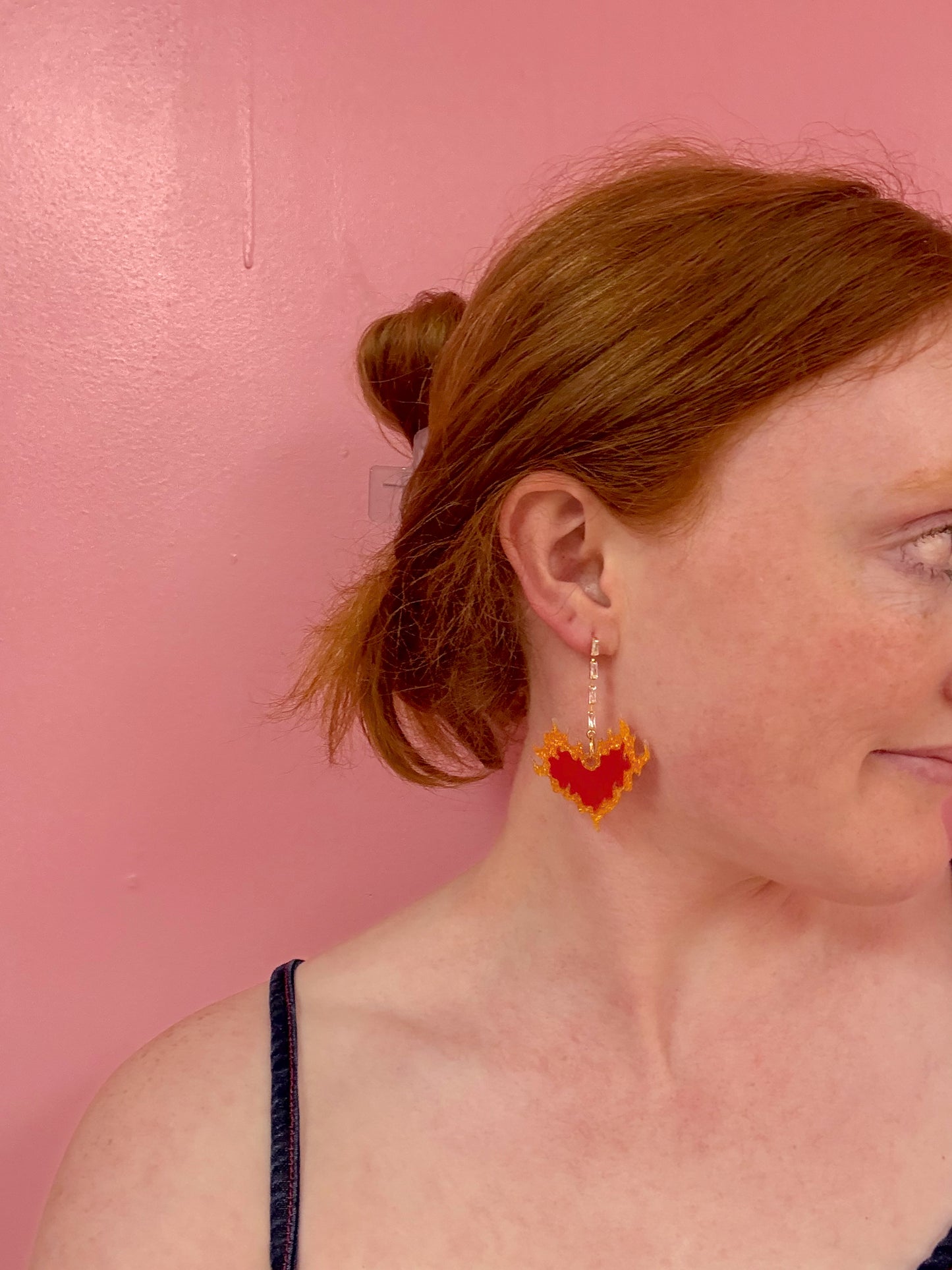 Fire Heart Emoji Acrylic Earrings