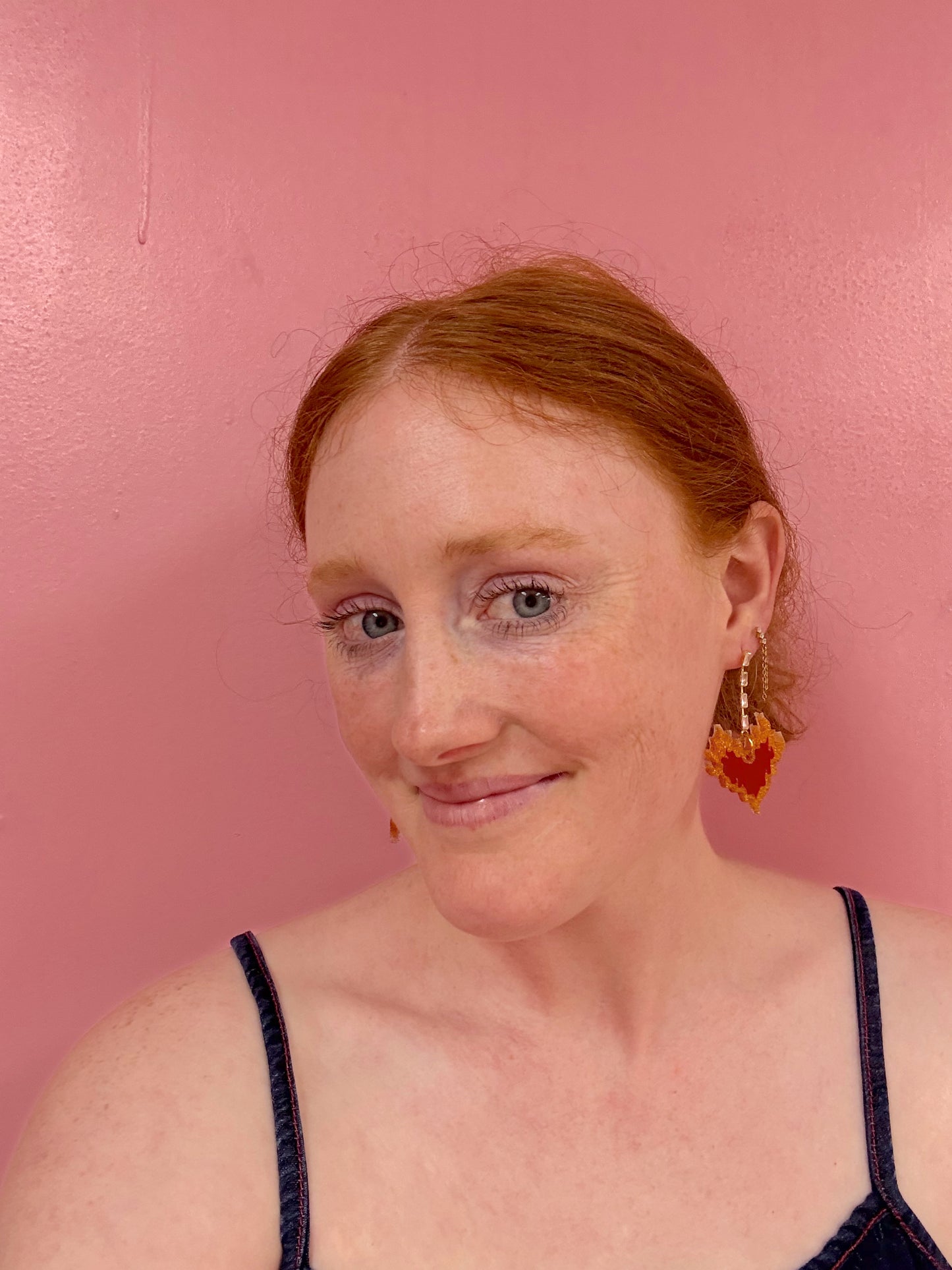Fire Heart Emoji Acrylic Earrings