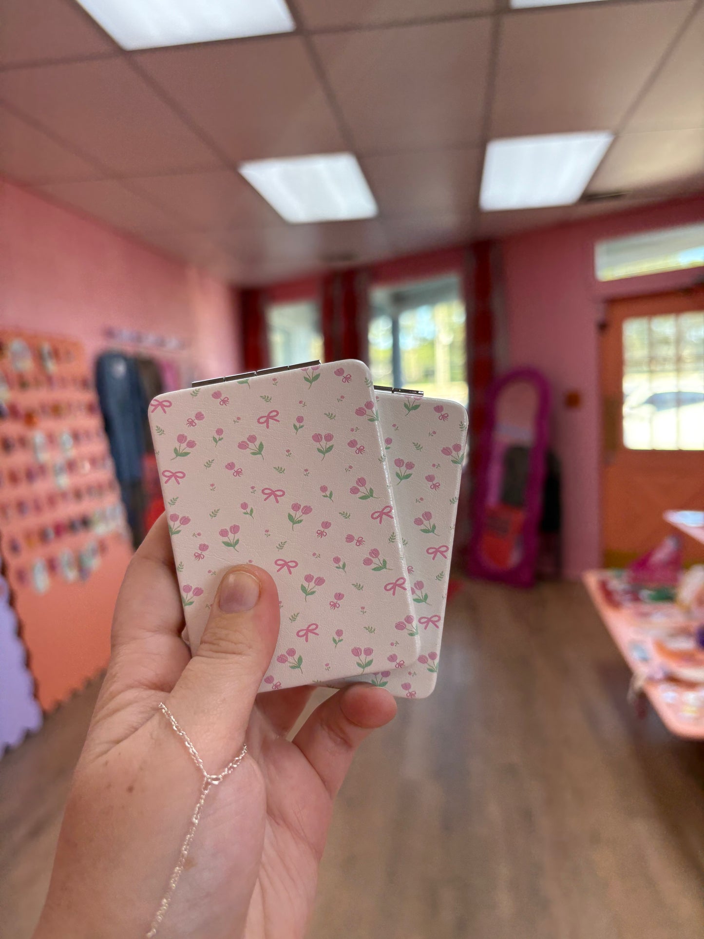 Printed Rectangle Travel Mirror