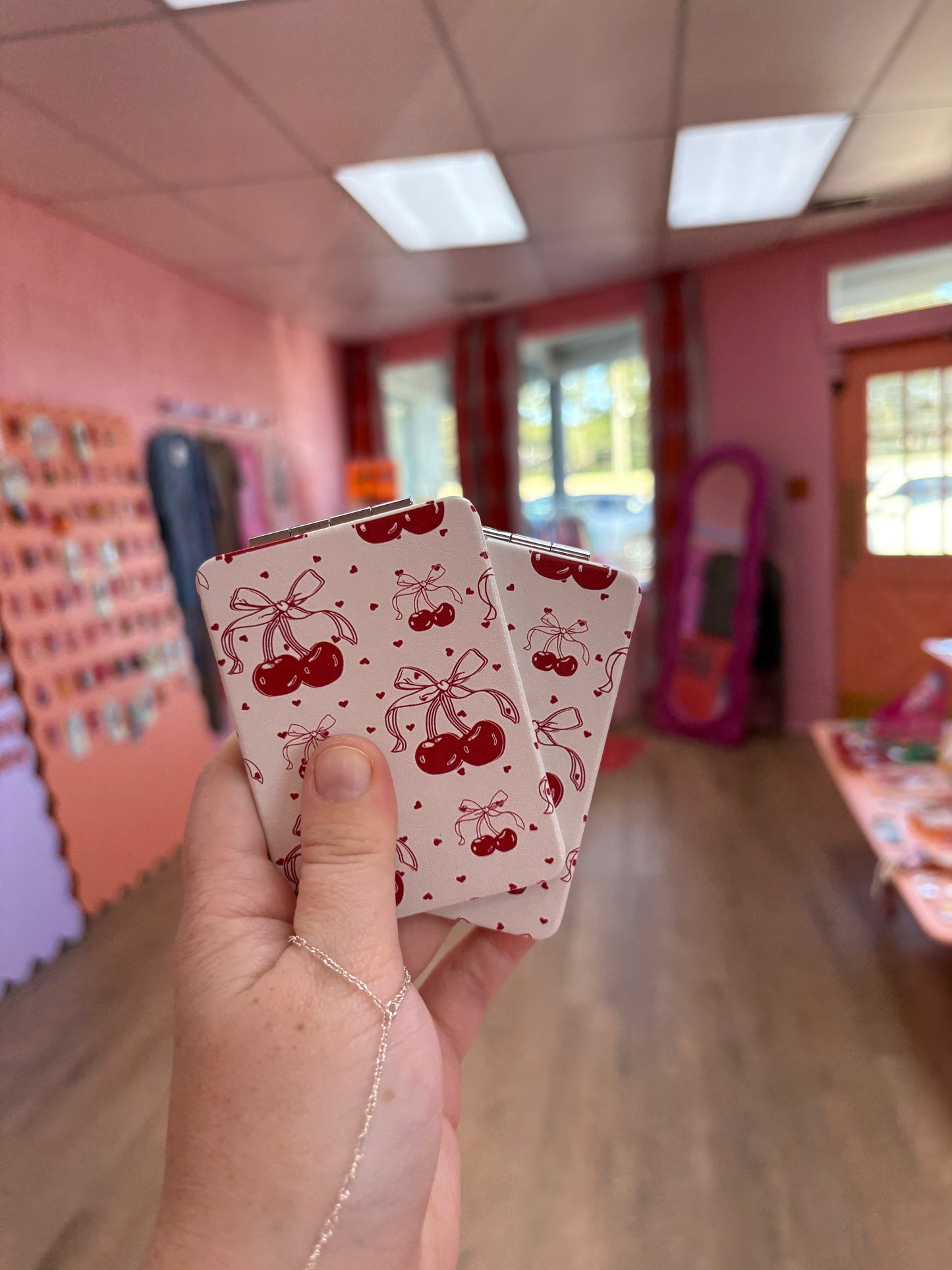 Printed Rectangle Travel Mirror