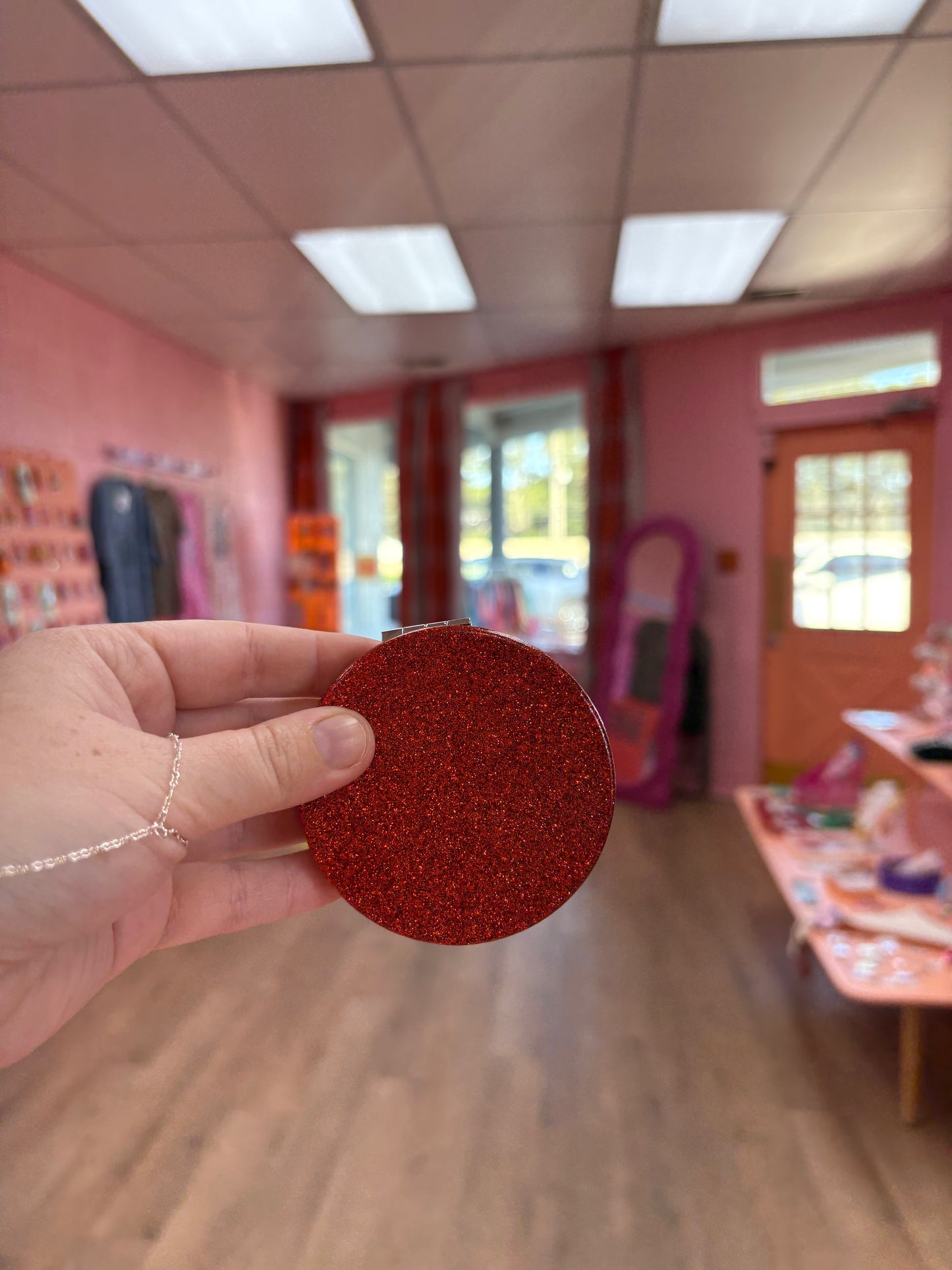 Sparkling Circle Travel Mirror