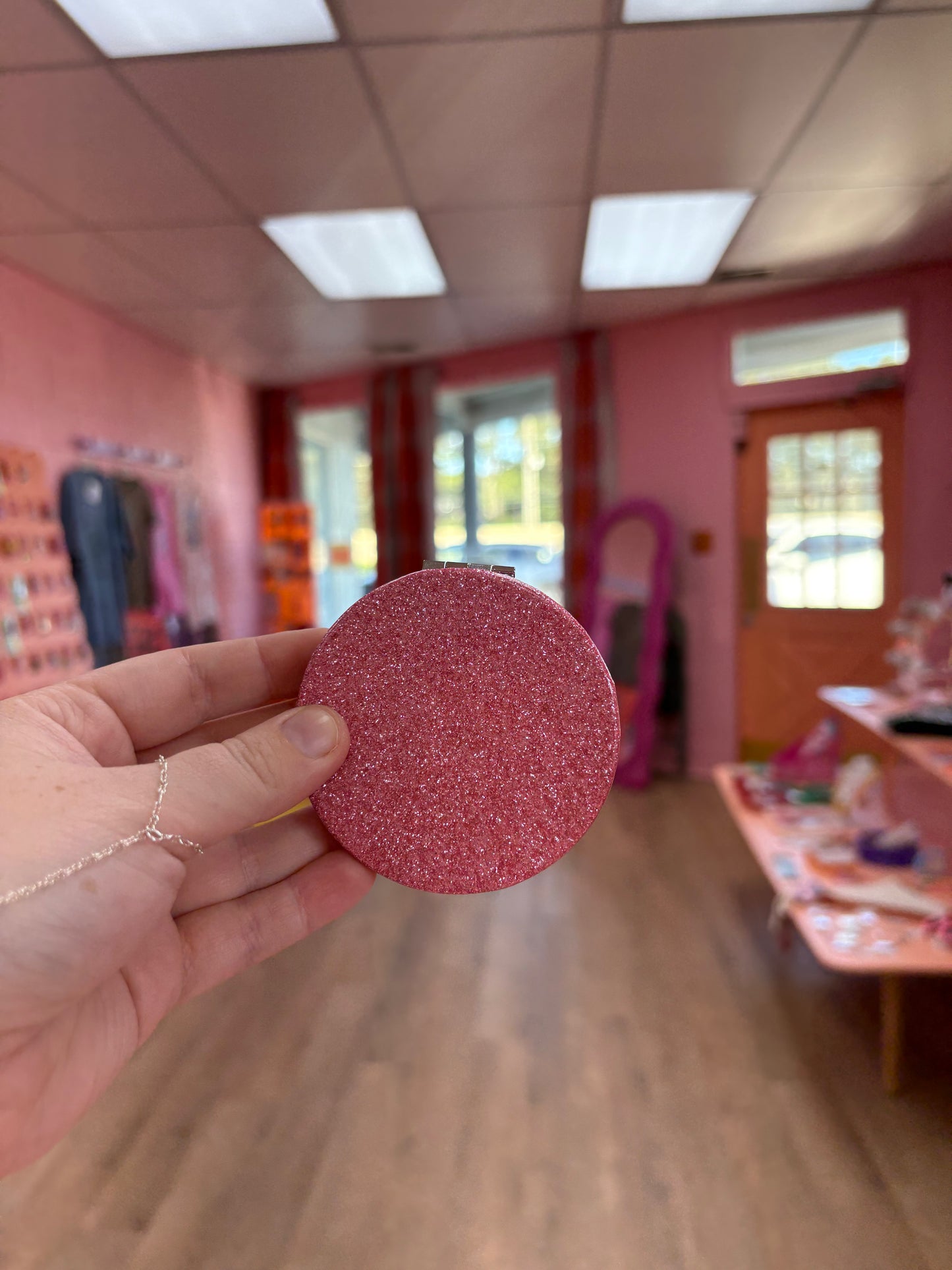 Sparkling Circle Travel Mirror