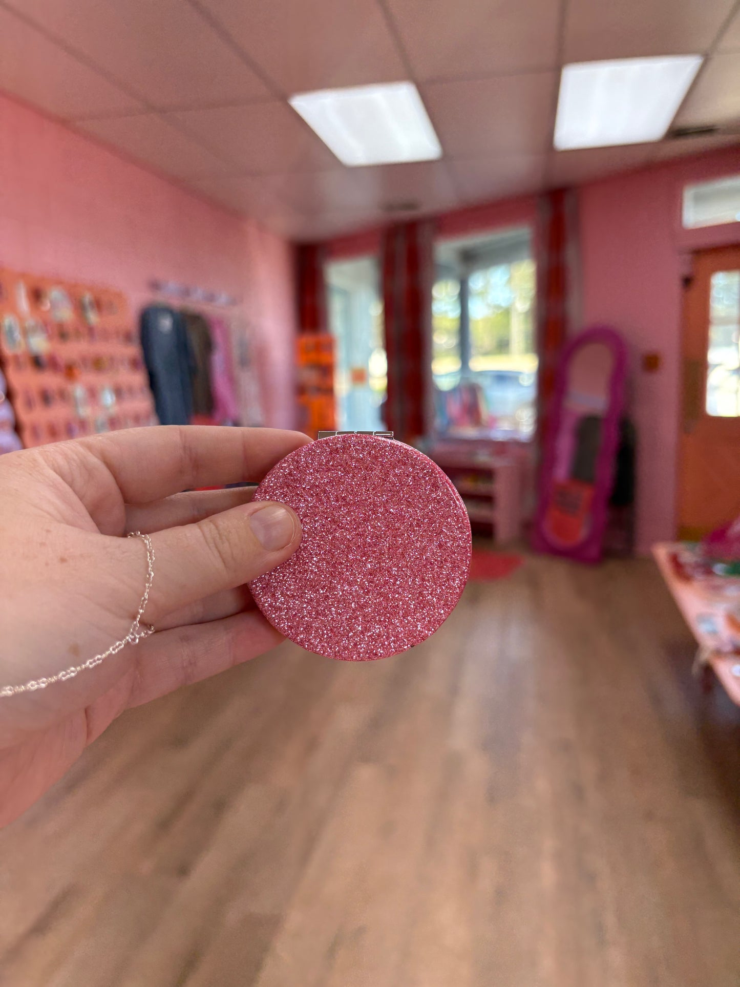 Mini Sparkling Circle Travel Mirror