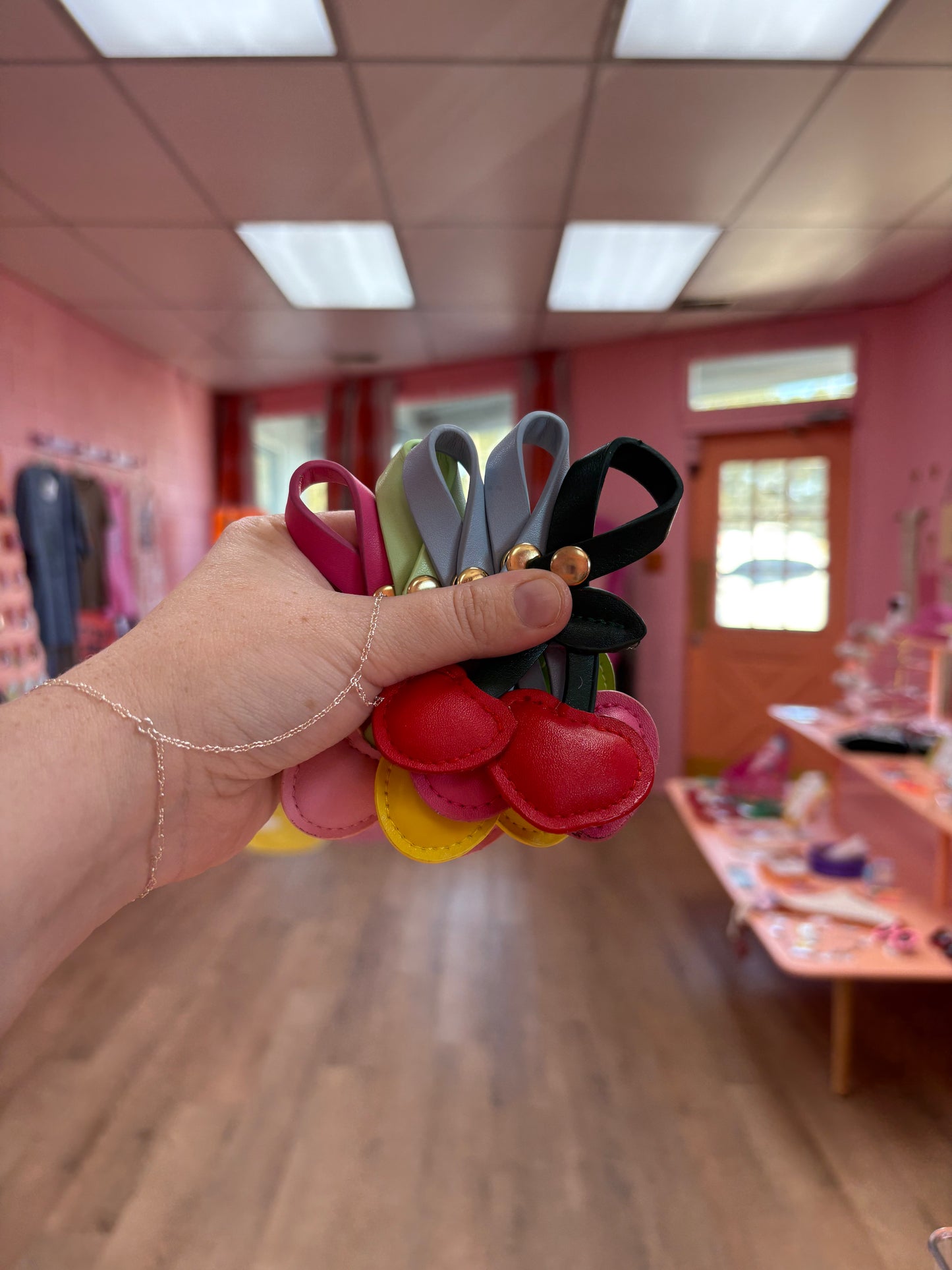 Puffy Cherry Keychain
