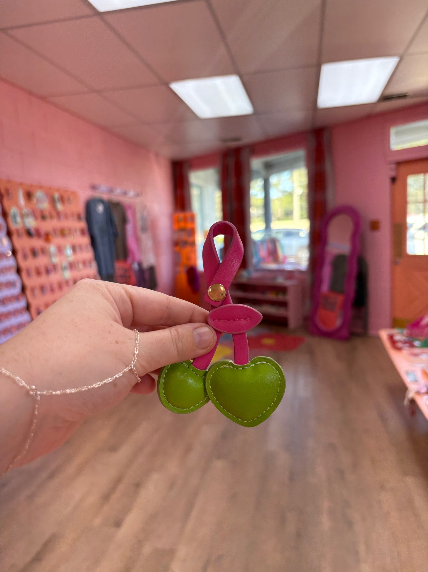 Puffy Cherry Keychain
