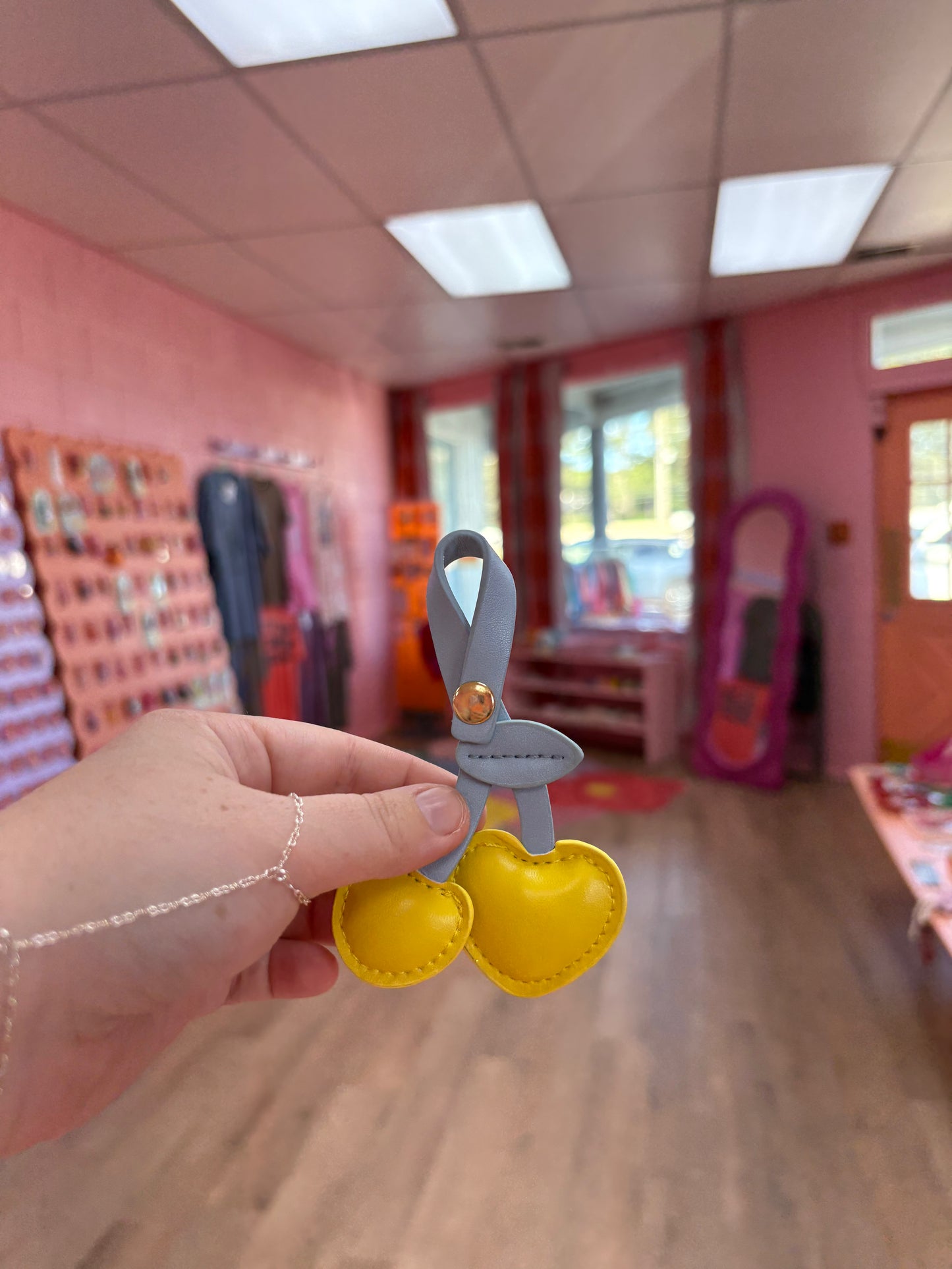 Puffy Cherry Keychain