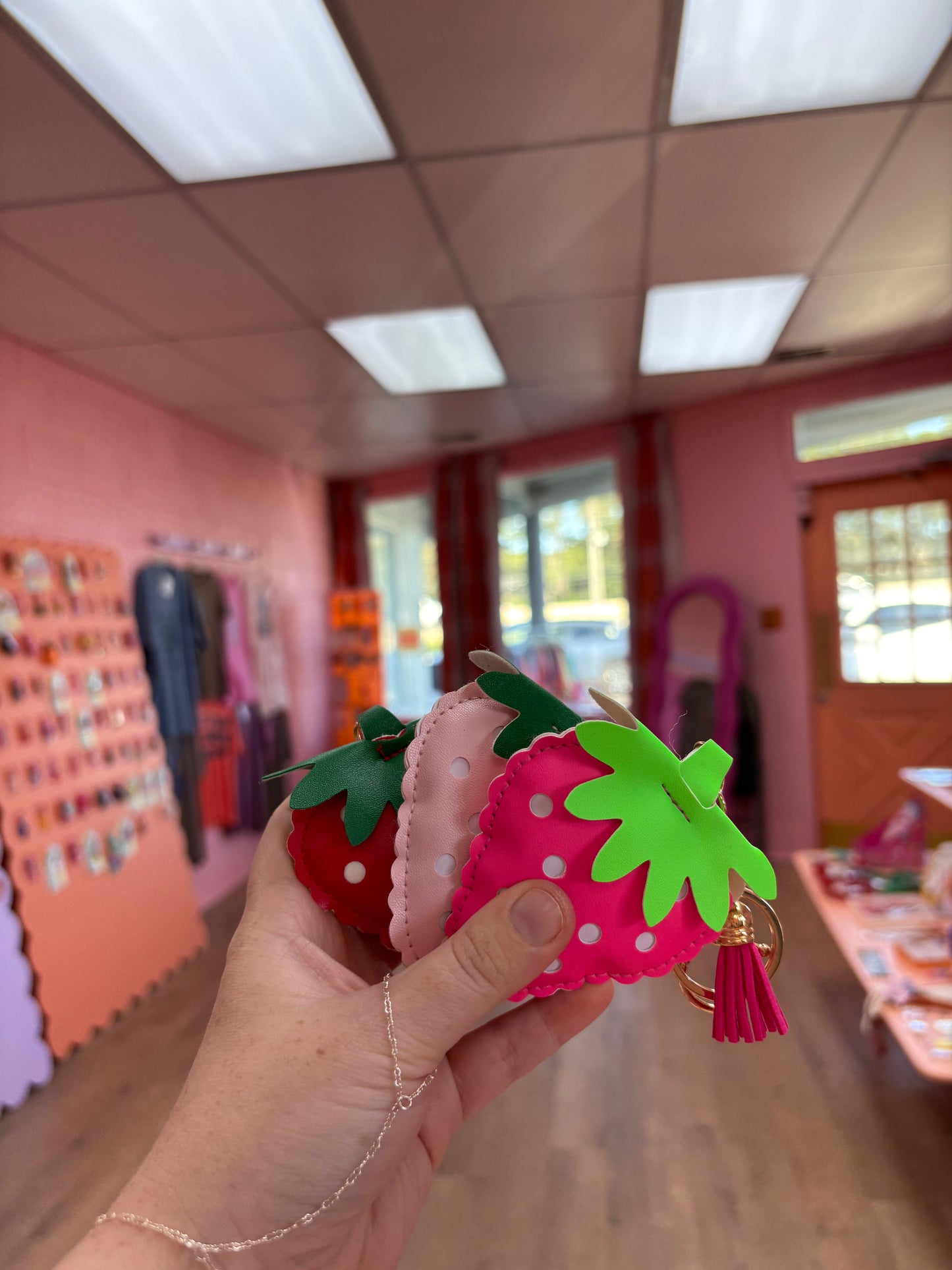 Strawberry Tassle Keychain