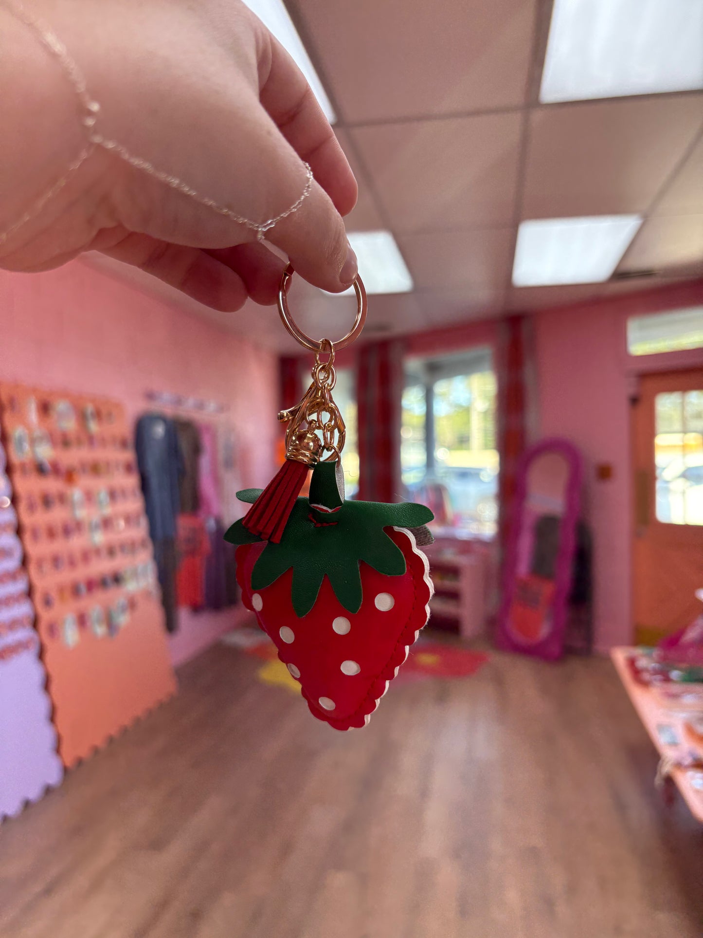 Strawberry Tassle Keychain