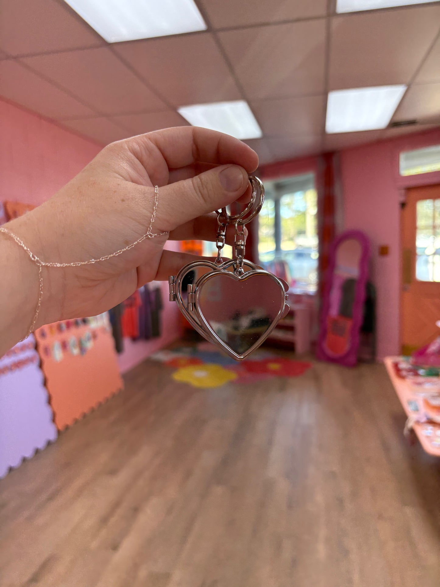 Mini Metal Mirror Keychain