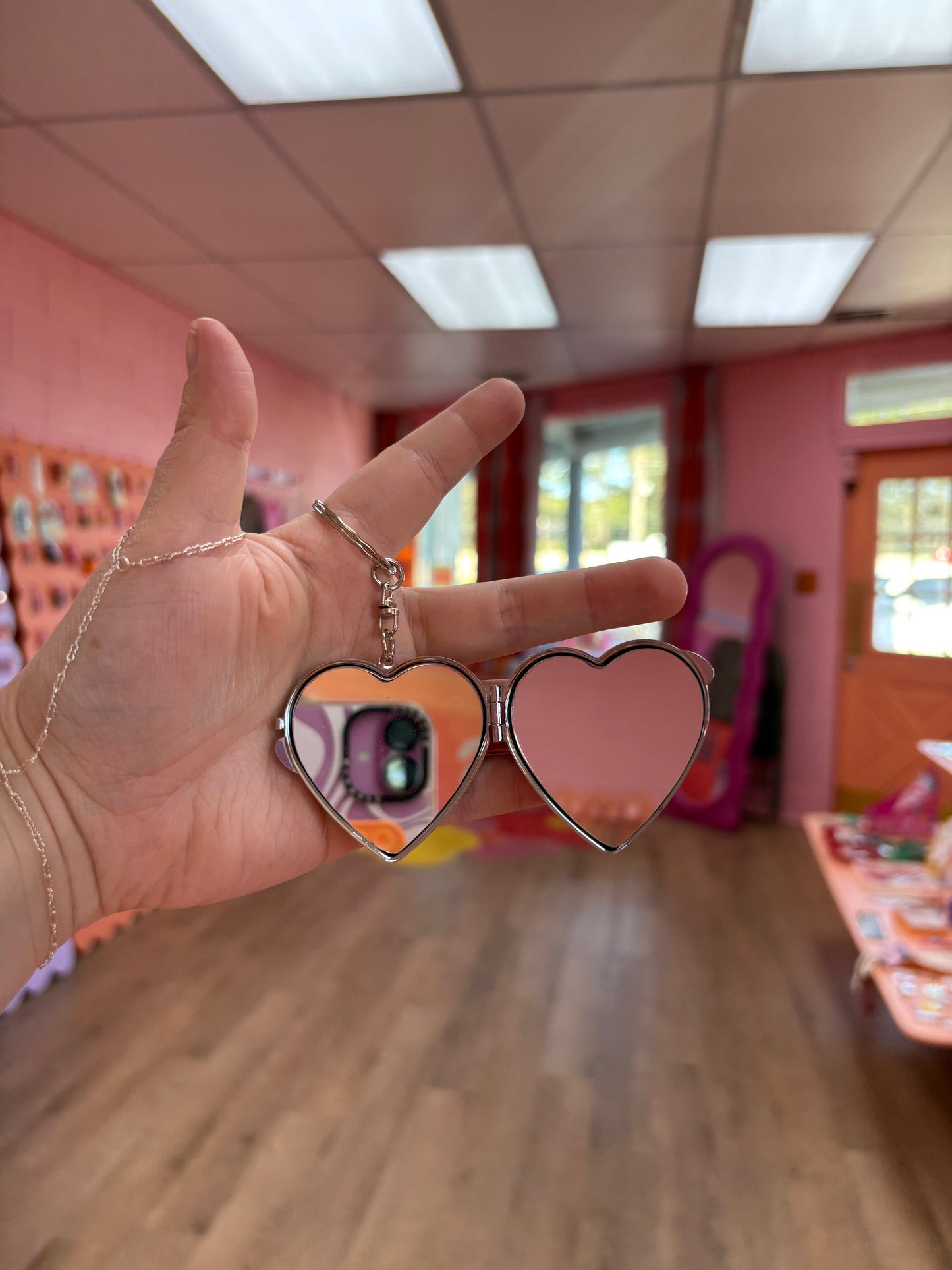 Mini Metal Mirror Keychain