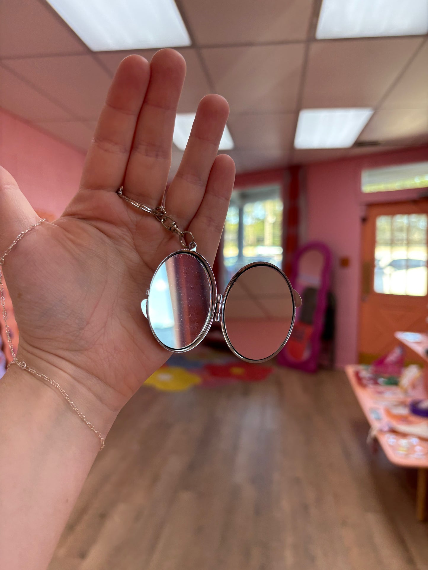 Mini Metal Mirror Keychain