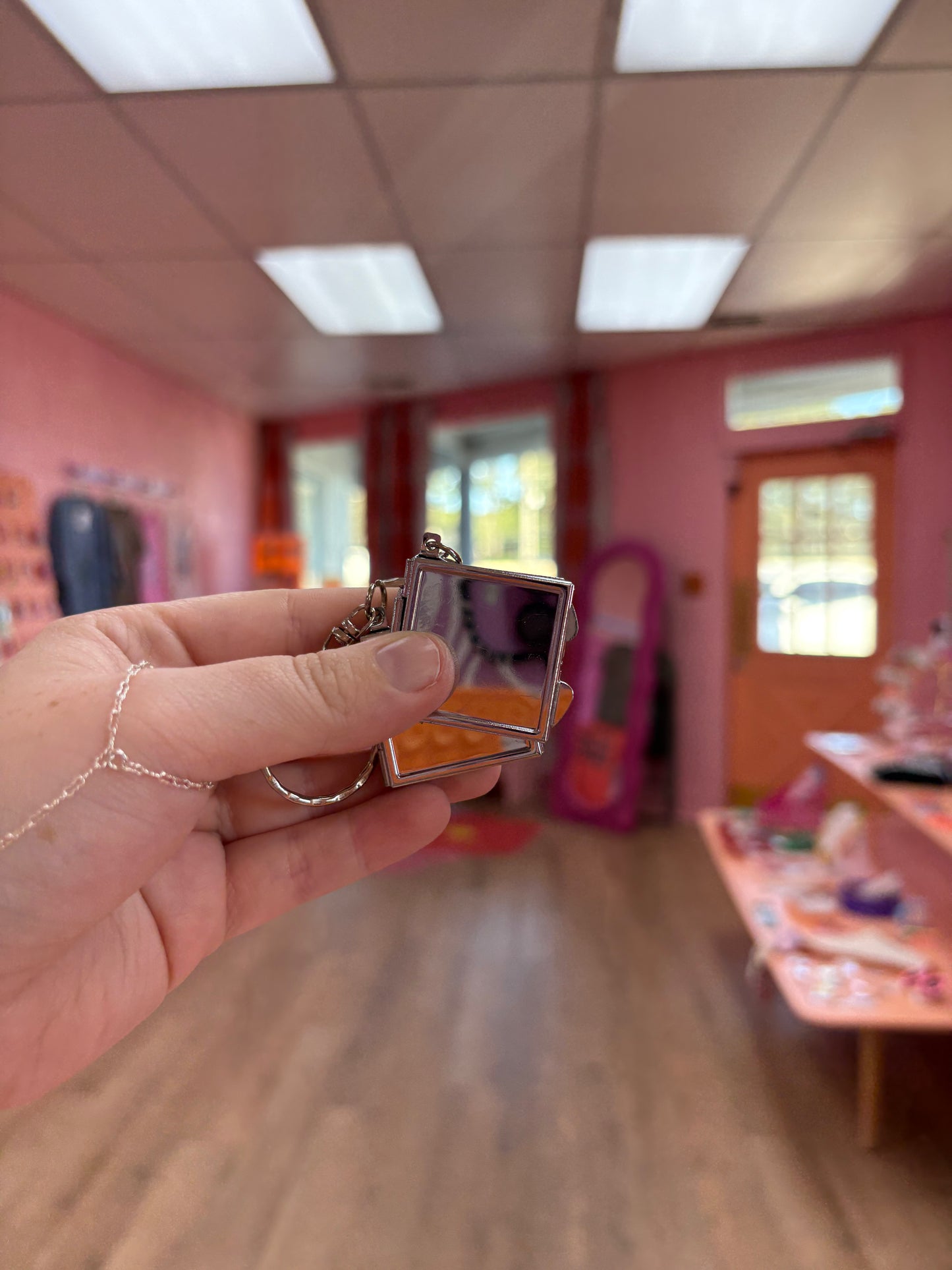 Mini Metal Mirror Keychain