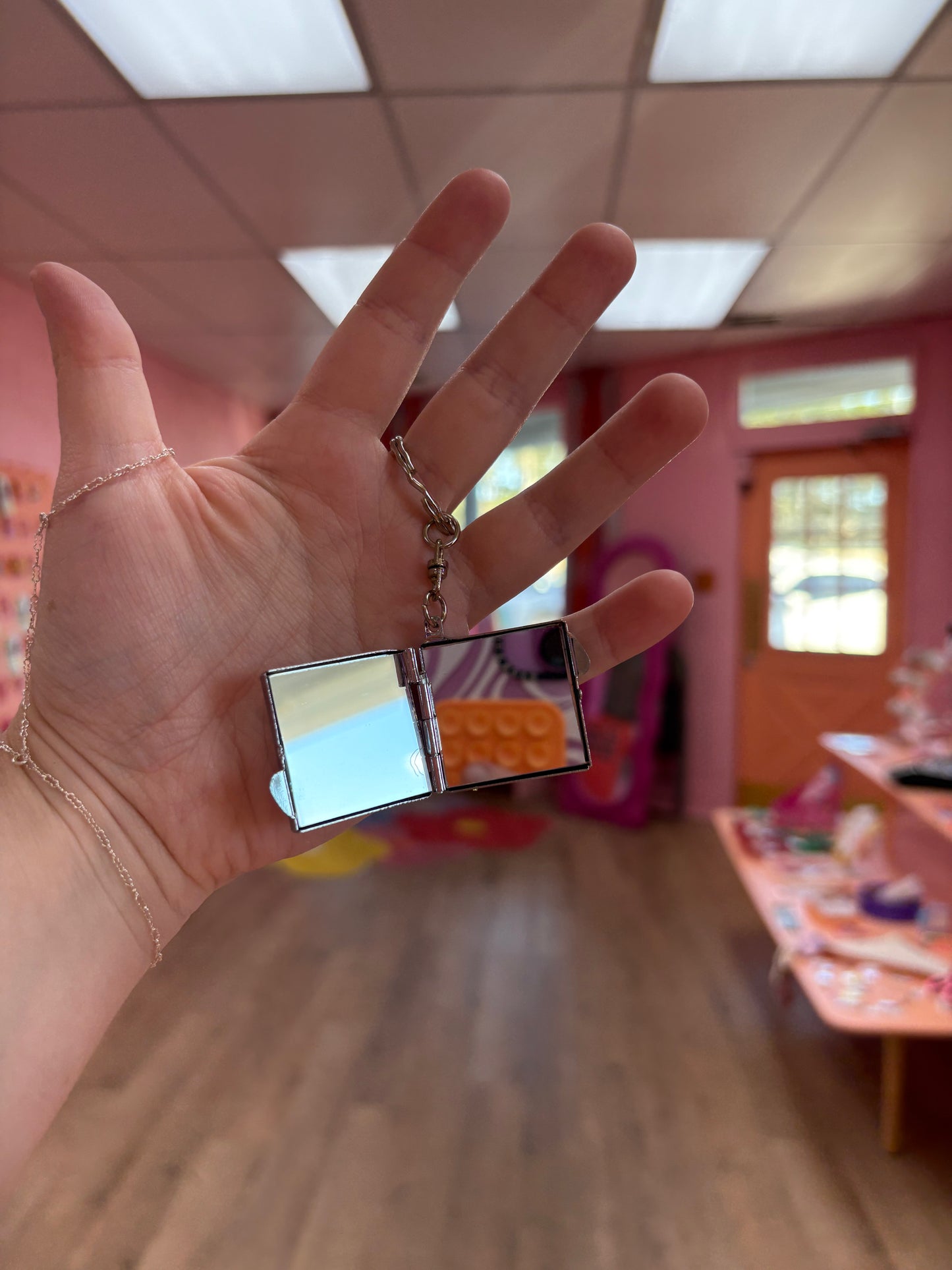 Mini Metal Mirror Keychain