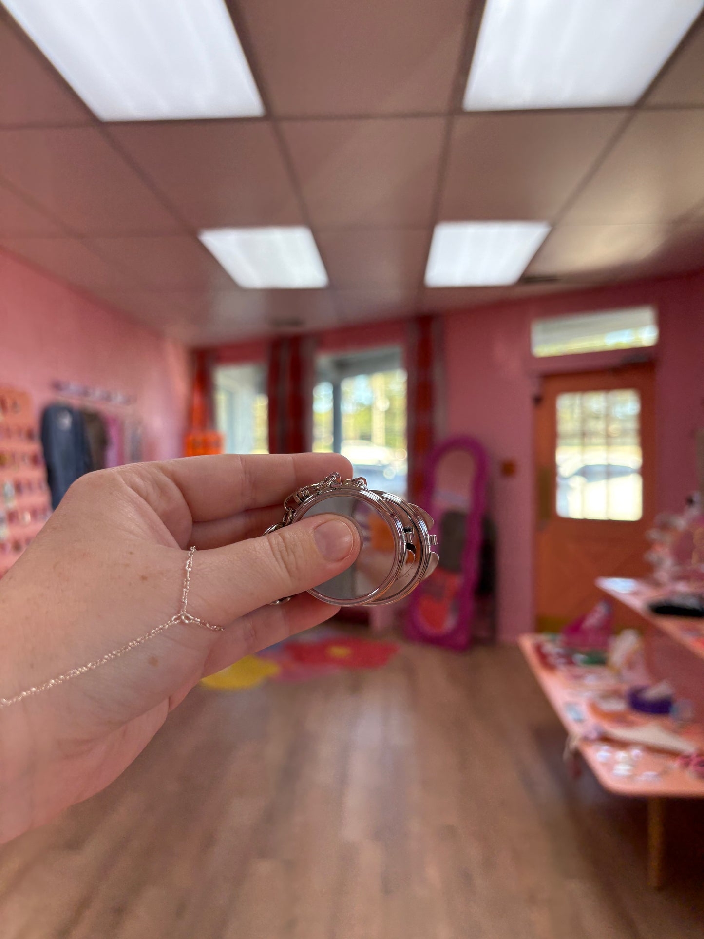 Mini Metal Mirror Keychain