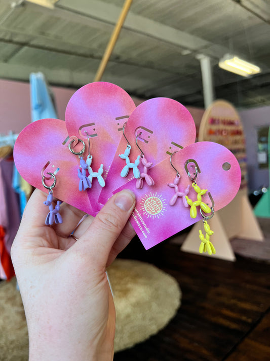 Colorful Balloon Animal Charm Earrings