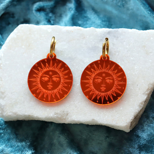 Sun Glow Engraved Earrings