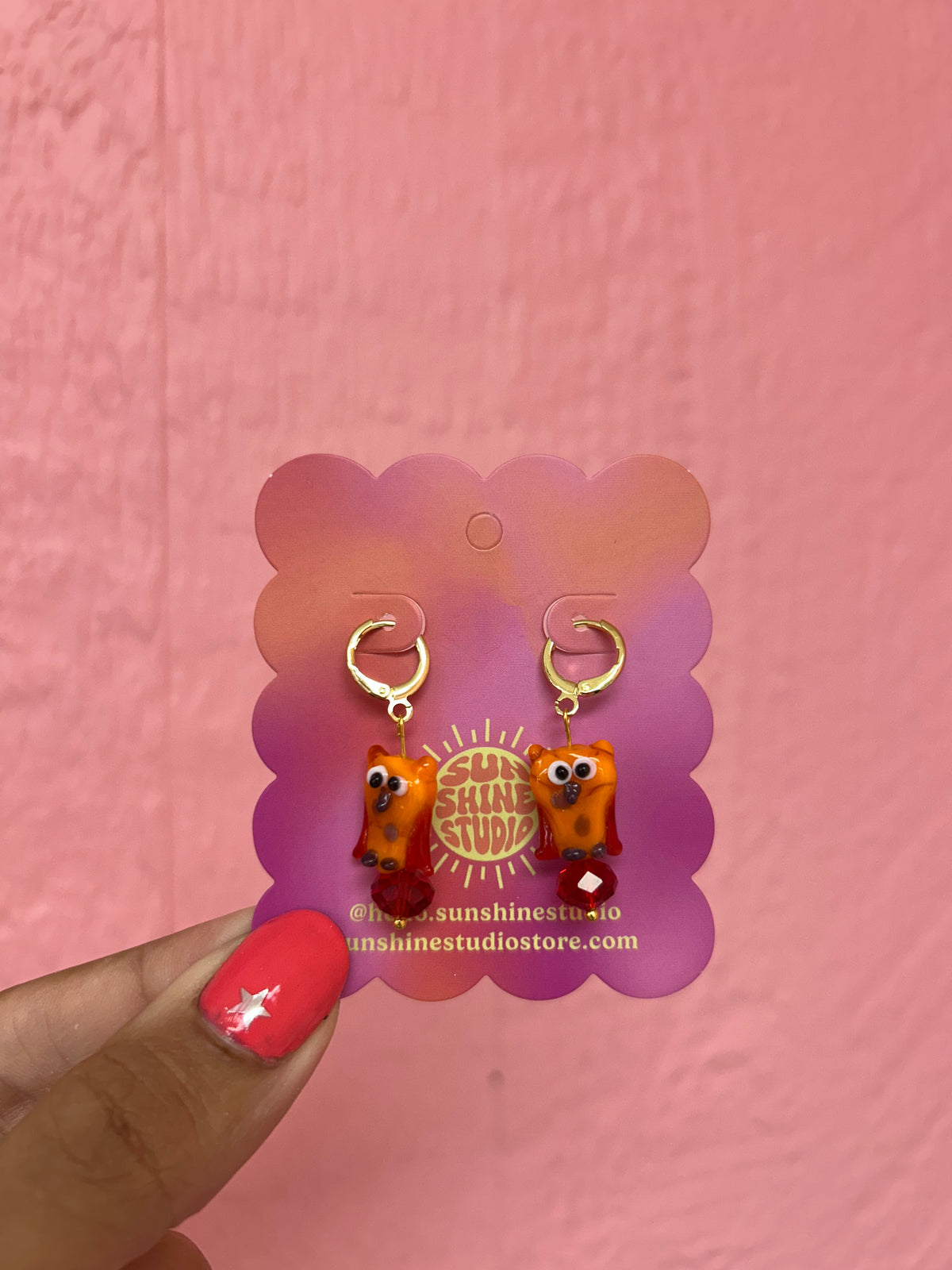 Glass Owl Earrings