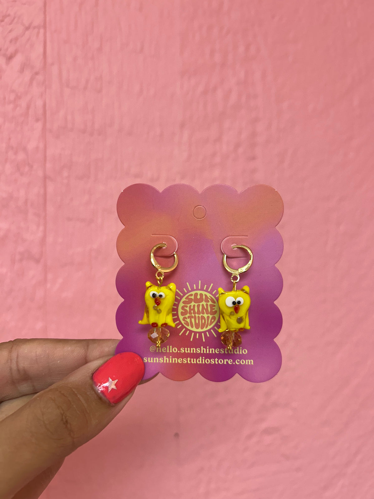Glass Owl Earrings