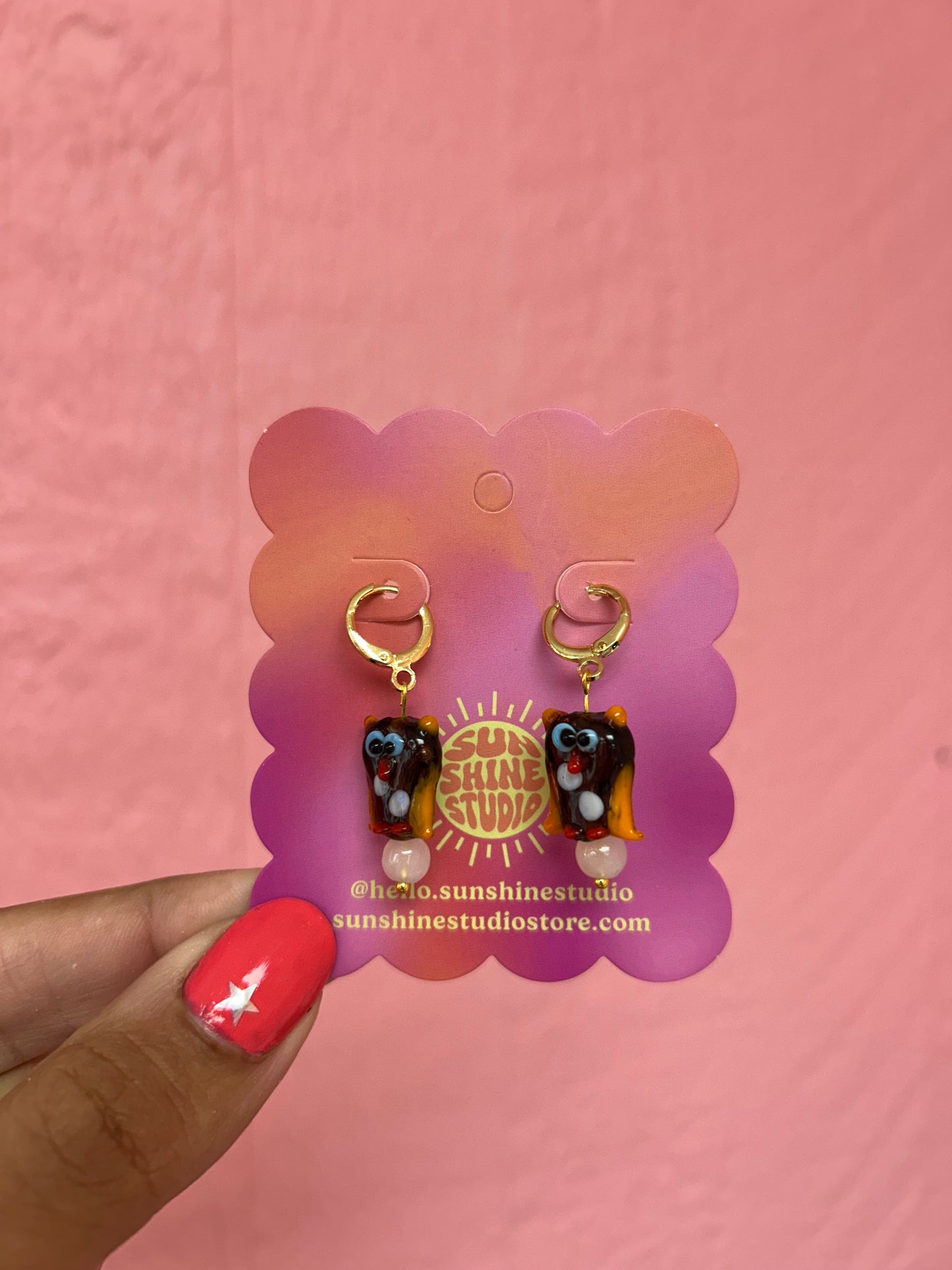 Glass Owl Earrings