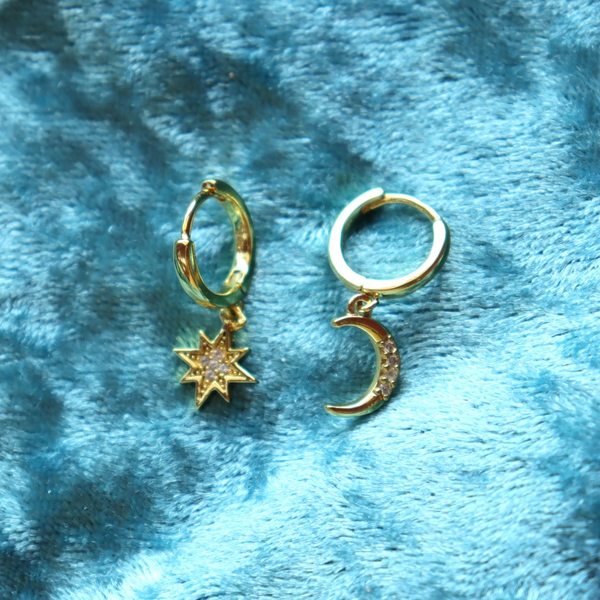 Elysian Moon and Star Charm Earrings