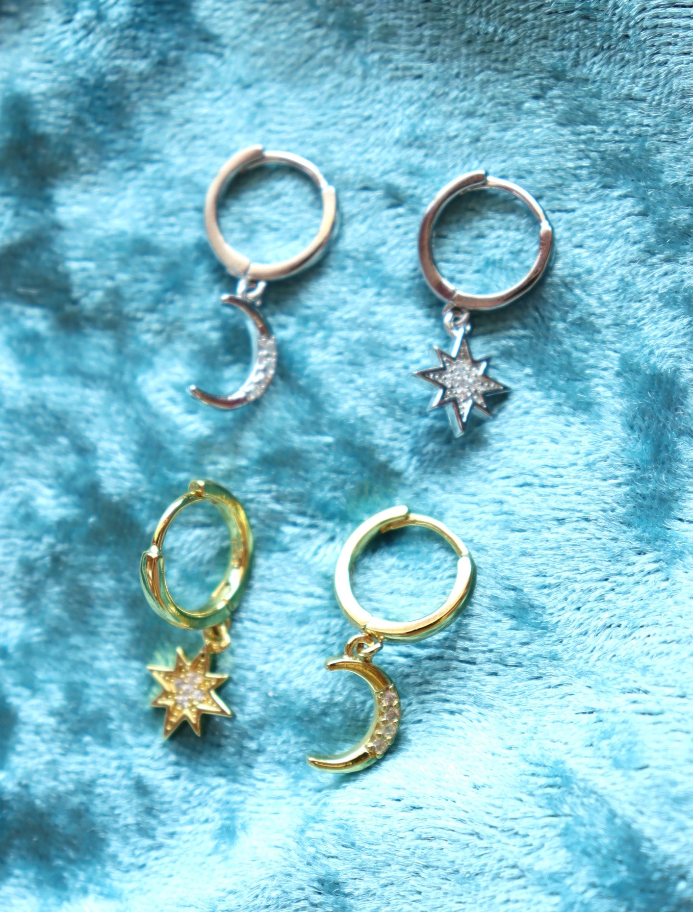 Elysian Moon and Star Charm Earrings