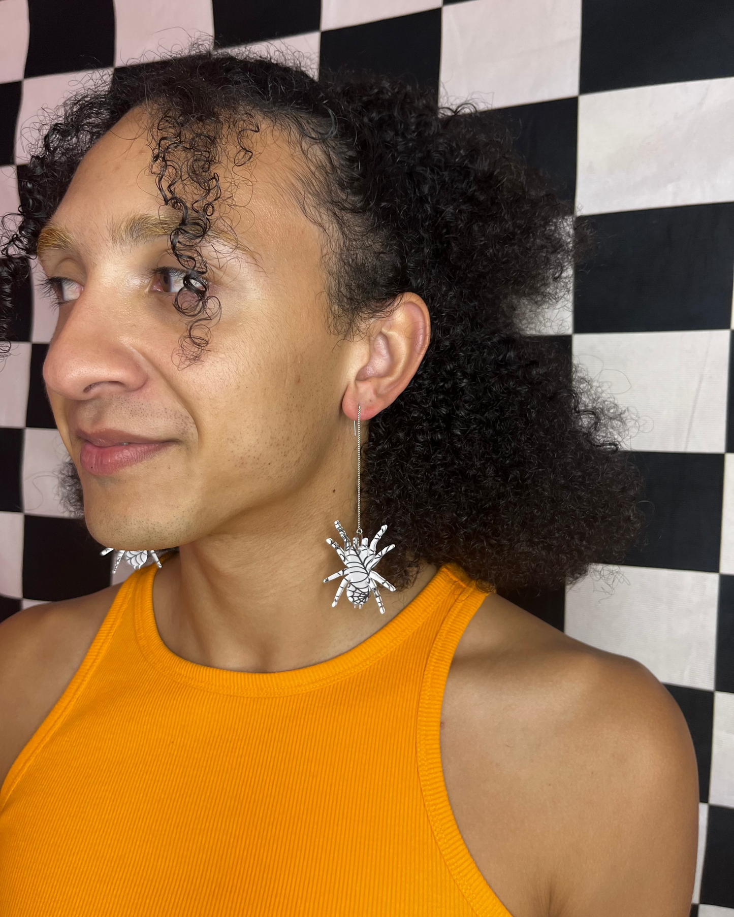 Crawling to You Spider Threader Earrings