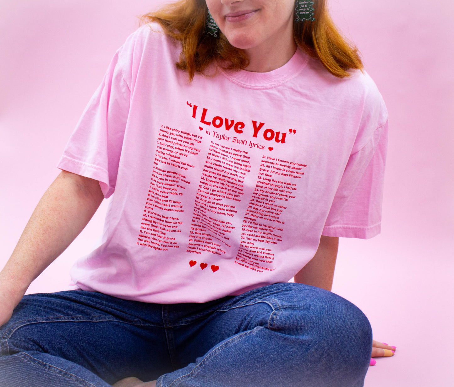 "I Love You" in Taylor Swift Lyrics Shirt