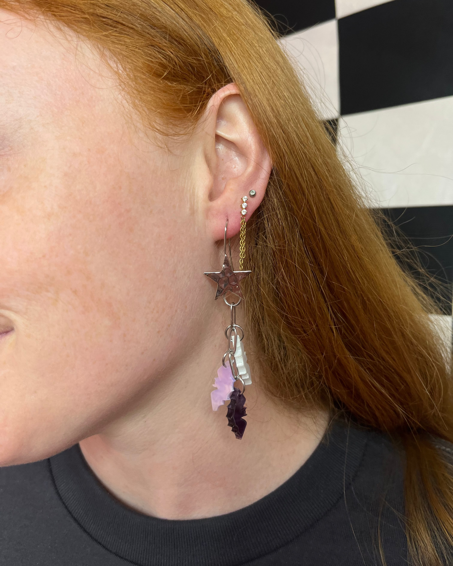 Purple Ombre Bat Earrings