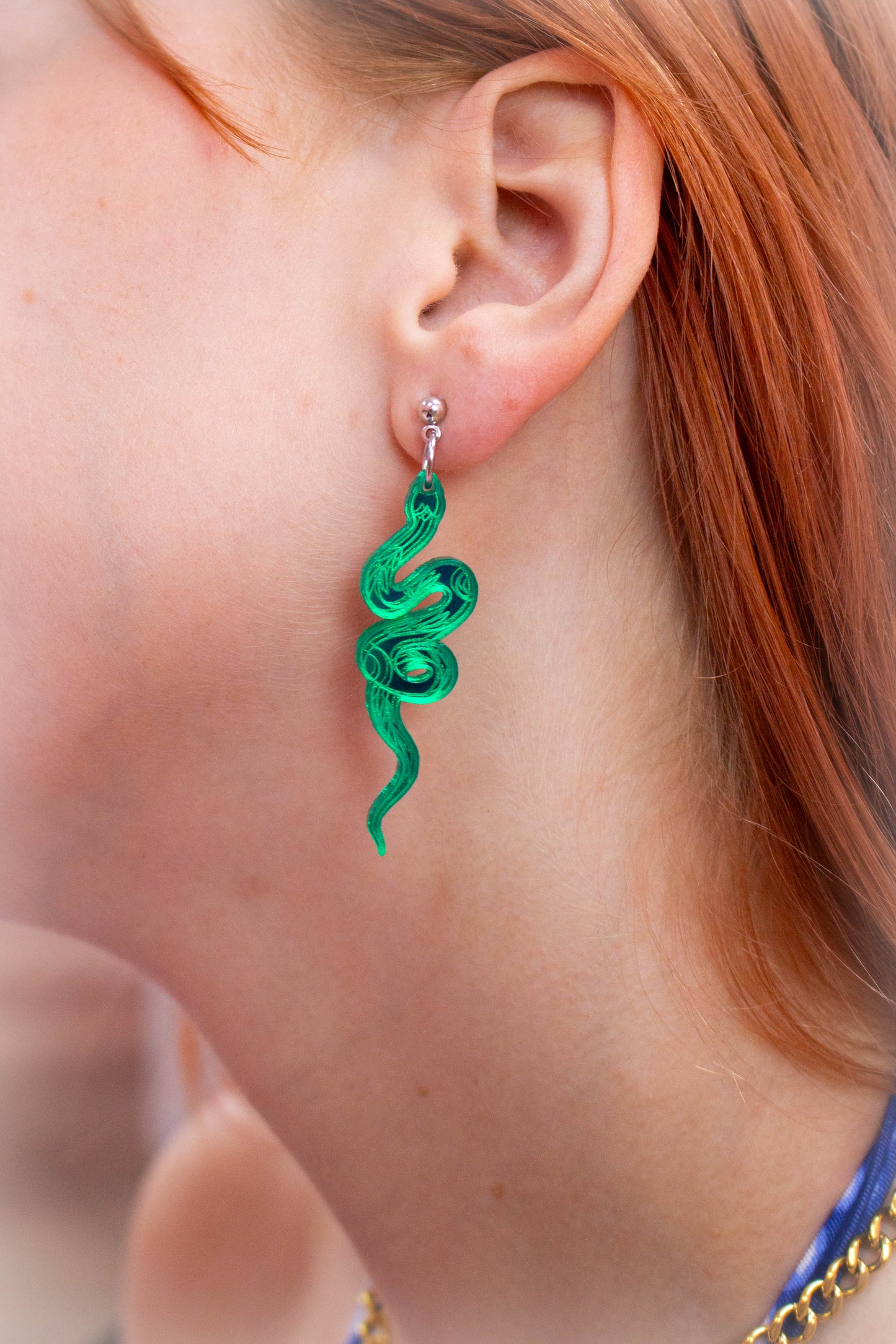 You'll All Get Yours - Mirrored Snake Earrings