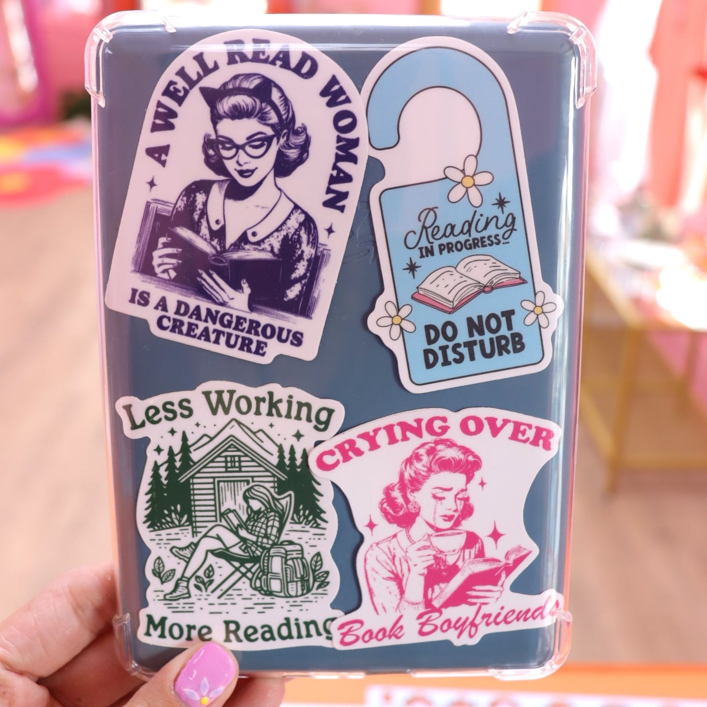 "Less Working More Reading" Sticker