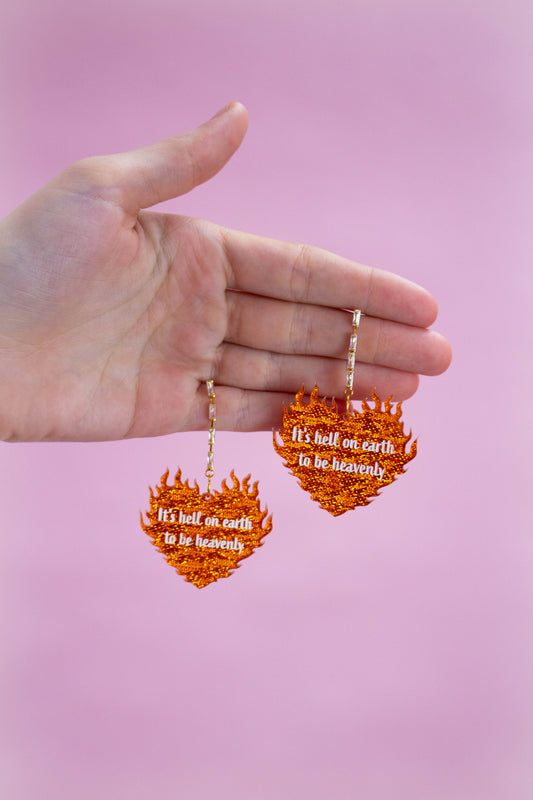 "It's Hell on Earth to Be Heavenly" Taylor Swift Earrings