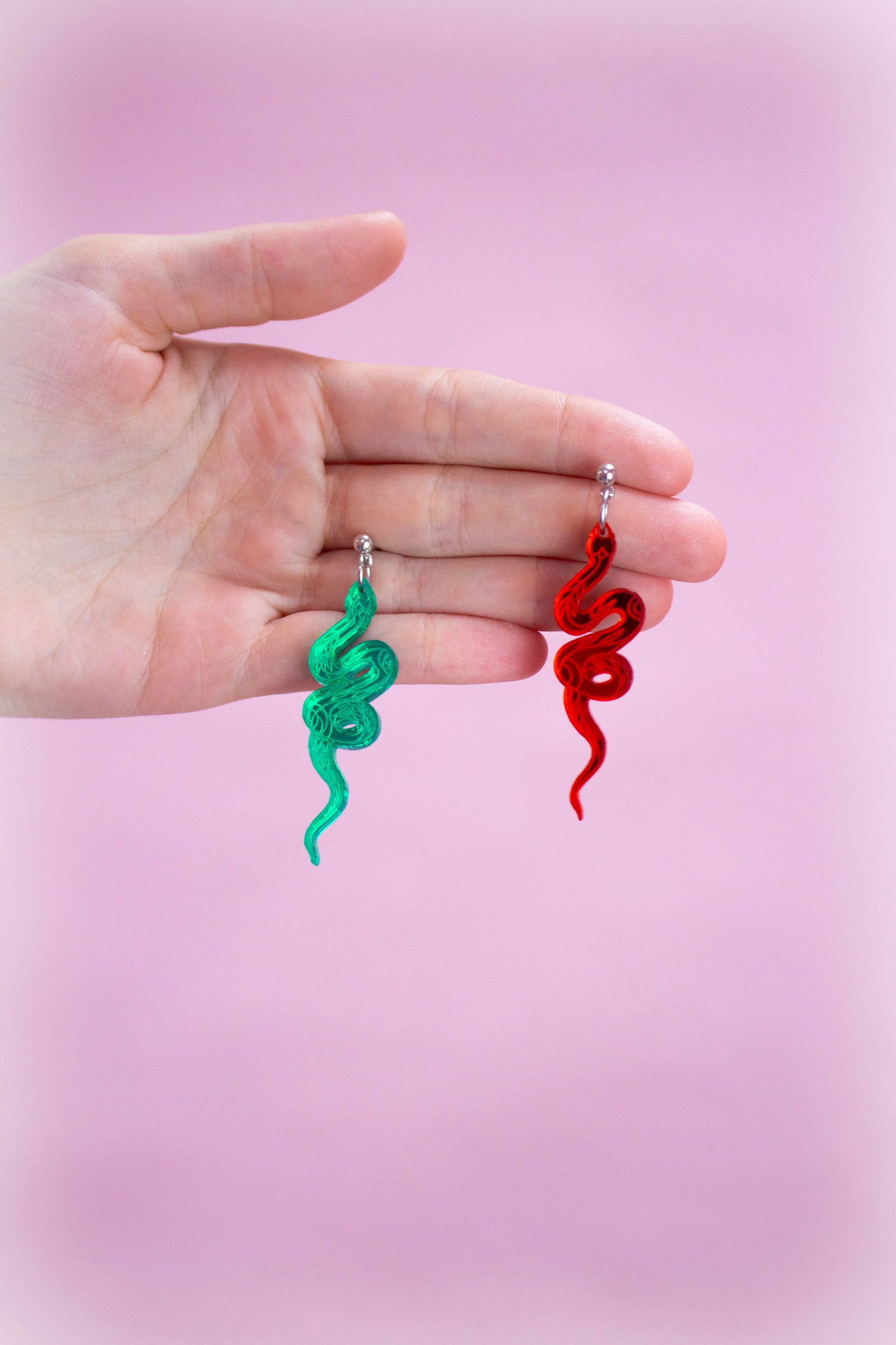 You'll All Get Yours - Mirrored Snake Earrings